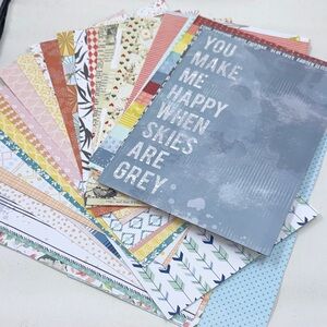Colorful Scrapbook Paper Set 33 Double Sided Pages Cocoa Daisy- Spring Seasonal